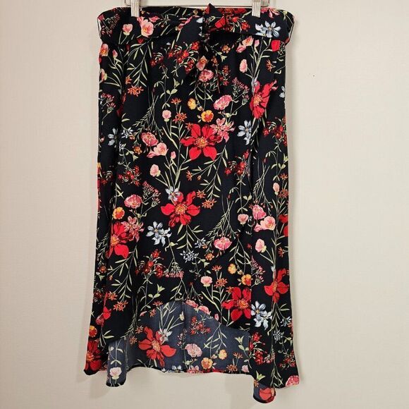 NEW W/O TAG LOFT HIGH LOW FLORAL WRAP STYLE BOHO SKIRT SIZE 12 / L - Picture 1 of 14
